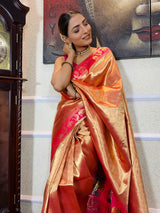 Queen Pink Banarasi Silk Saree