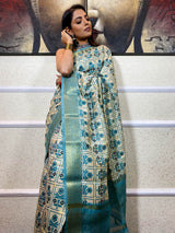 Cream White Uppada Cotton Silk Saree