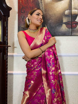 Sangria Purple Banarasi Silk Saree