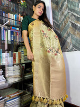 Fern Green Uppada Cotton Silk Saree