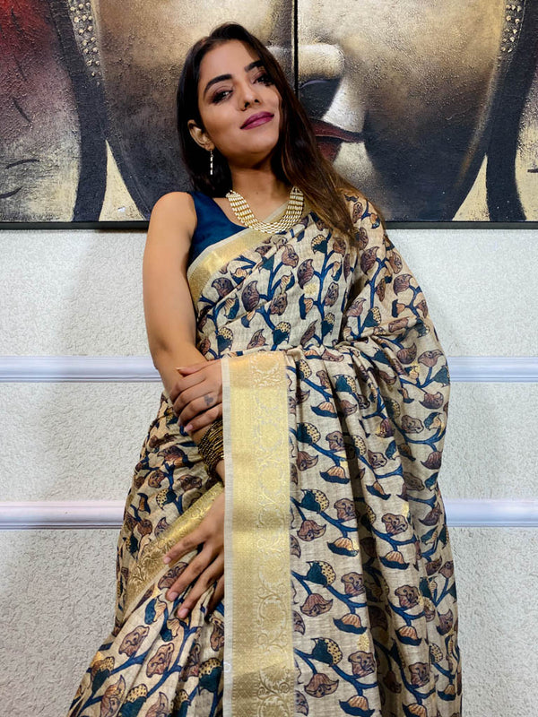 Tuscan Tan Uppada Cotton Silk Saree
