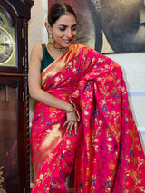Queen Pink Banarasi Silk Saree
