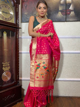 Queen Pink Paithani Silk Saree