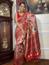 Off White Patola Tussar Silk Saree