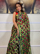 Bottle Green Georgette Bandhej Saree
