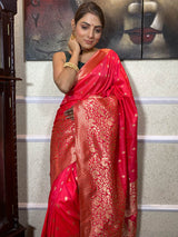 Punch Pink Banarasi Silk Saree