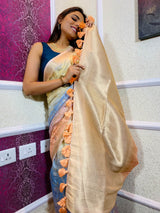 Multi Shade Hand Dyed Banarasi Silk Saree
