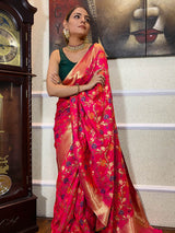 Queen Pink Banarasi Silk Saree
