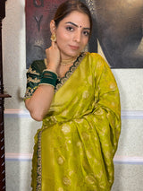 Baby Mehendi Banarasi Uppada Silk Saree