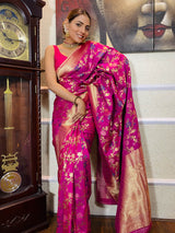 Sangria Purple Banarasi Silk Saree