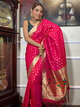 Queen Pink Paithani Silk Saree