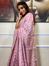 Blush Pink Uppada Cotton Silk Saree