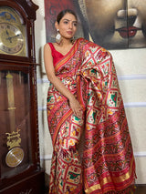 Off White Patola Tussar Silk Saree
