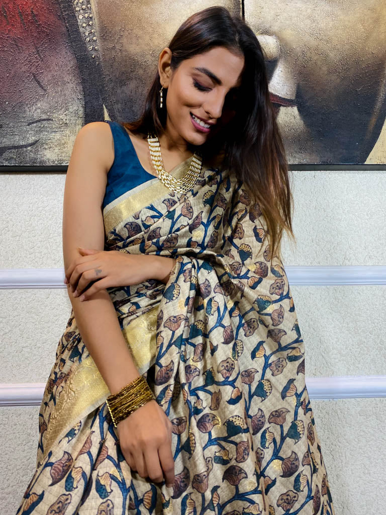 Tuscan Tan Uppada Cotton Silk Saree