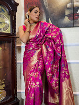 Sangria Purple Banarasi Silk Saree