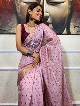 Blush Pink Uppada Cotton Silk Saree