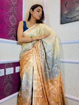 Multi Shade Hand Dyed Banarasi Silk Saree