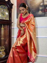 Queen Pink Banarasi Silk Saree