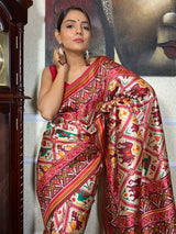 Off White Patola Tussar Silk Saree