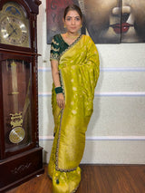 Baby Mehendi Banarasi Uppada Silk Saree