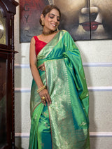 Parakeet Green Banarasi Silk Saree