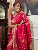 Queen Pink Banarasi Patola Silk Saree