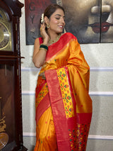 Mustard Yellow Patola Silk Saree