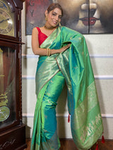 Parakeet Green Banarasi Silk Saree