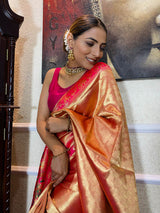 Queen Pink Banarasi Silk Saree