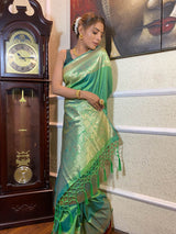 Parakeet Green Banarasi Silk Saree