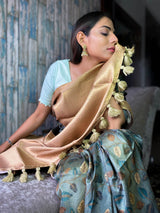Sacramento Green Uppada Cotton Silk Saree