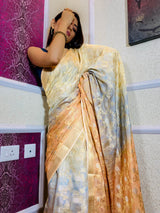 Multi Shade Hand Dyed Banarasi Silk Saree