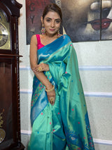 Teal Green Patola Silk Saree