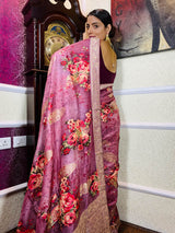 Taffy Violet Designer Banarasi Silk Saree