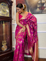 Sangria Purple Banarasi Silk Saree