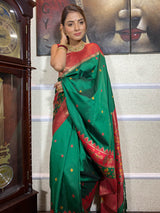 Pine Green Patola Silk Saree