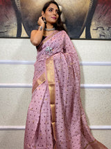 Blush Pink Uppada Cotton Silk Saree