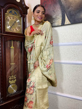 Olive Green Designer Banarasi Silk Saree