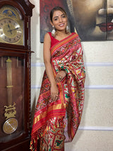 Off White Patola Tussar Silk Saree
