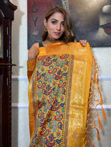 Mustard Yellow Banarasi Silk Saree