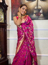 Sangria Purple Banarasi Silk Saree