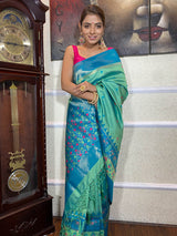 Teal Green Patola Silk Saree