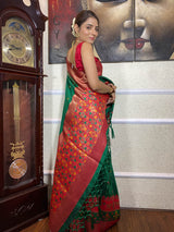 Pine Green Patola Silk Saree
