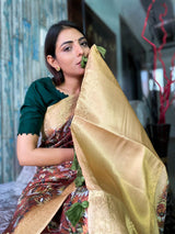 Caramel Brown Uppada Cotton Silk Saree