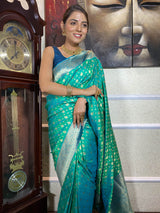 Teal Green Banarasi Silk Saree