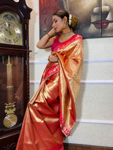 Queen Pink Banarasi Silk Saree