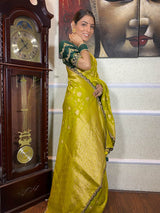 Baby Mehendi Banarasi Uppada Silk Saree