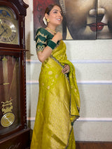 Baby Mehendi Banarasi Uppada Silk Saree