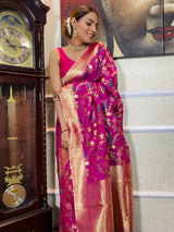 Sangria Purple Banarasi Silk Saree