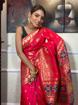 Queen Pink Banarasi Patola Silk Saree